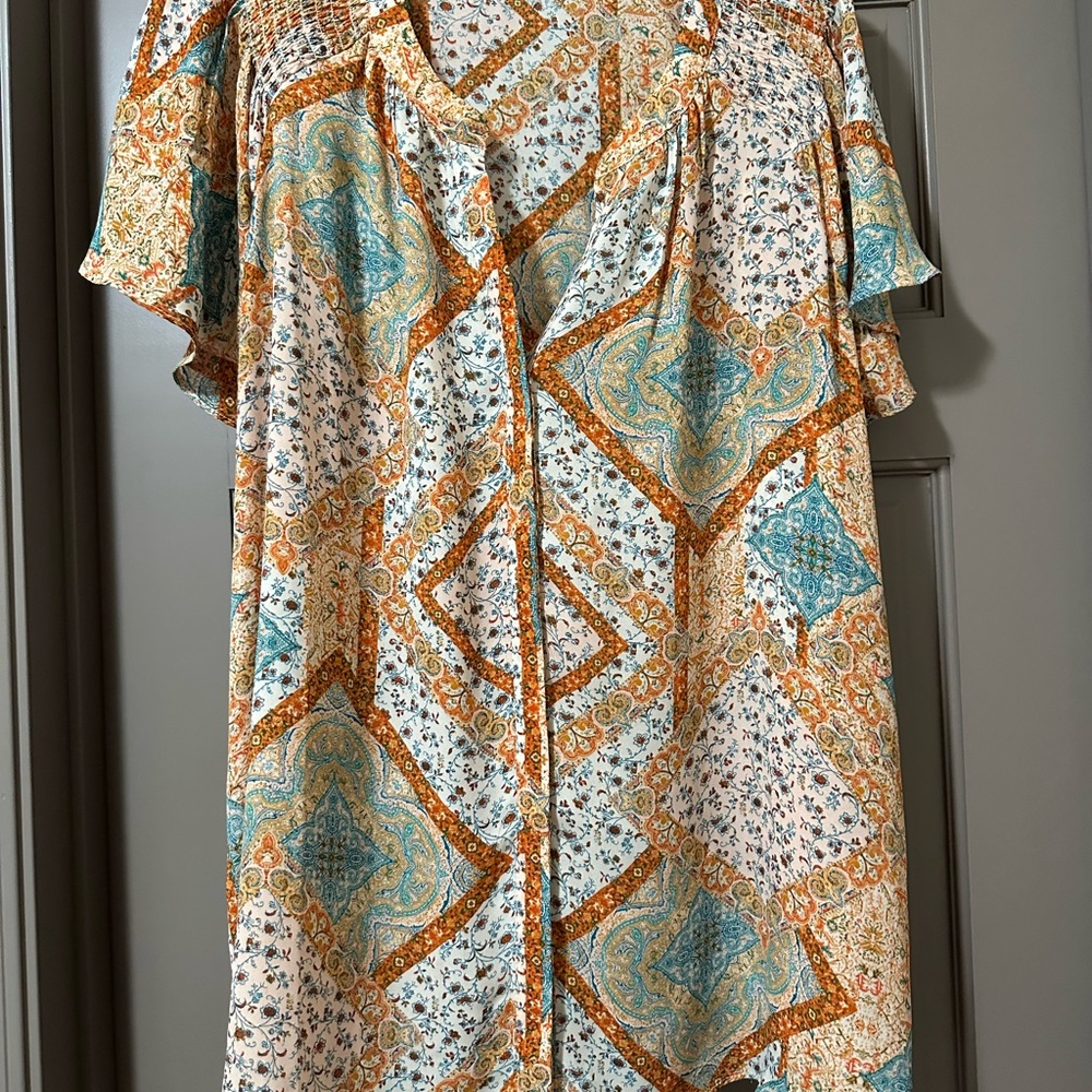 Rose & Olive Multicolor Floral Blouse Plus size 2X 18W 20W